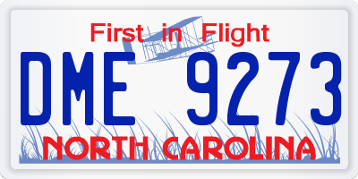 NC license plate DME9273