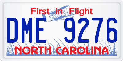 NC license plate DME9276