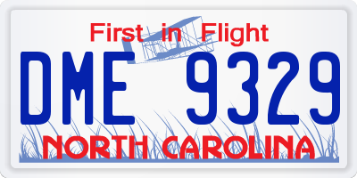 NC license plate DME9329