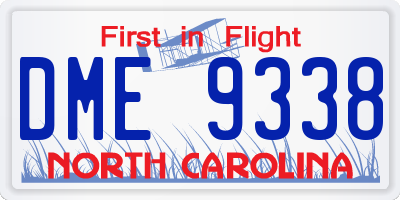 NC license plate DME9338