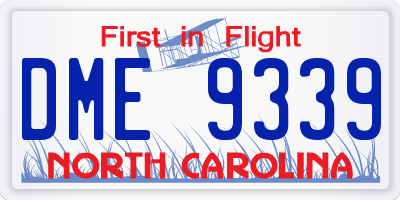NC license plate DME9339
