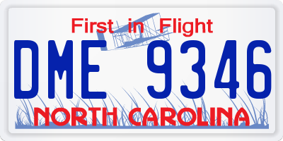 NC license plate DME9346