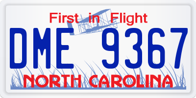 NC license plate DME9367