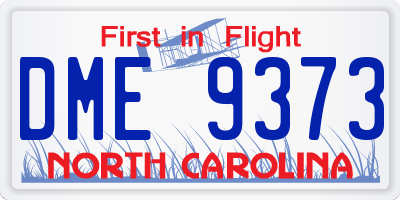 NC license plate DME9373