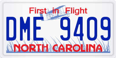 NC license plate DME9409