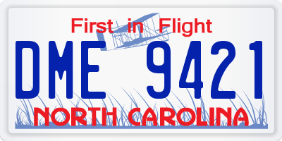 NC license plate DME9421