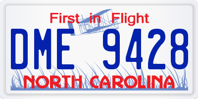 NC license plate DME9428