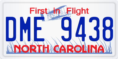 NC license plate DME9438