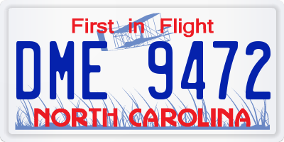 NC license plate DME9472