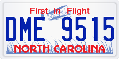 NC license plate DME9515