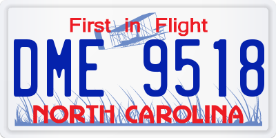 NC license plate DME9518