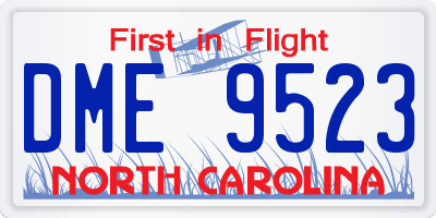 NC license plate DME9523