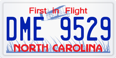 NC license plate DME9529