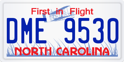 NC license plate DME9530