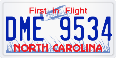 NC license plate DME9534