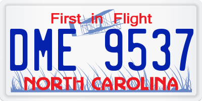 NC license plate DME9537