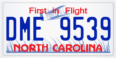 NC license plate DME9539