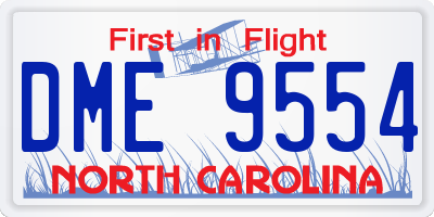 NC license plate DME9554