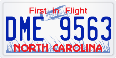 NC license plate DME9563