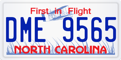 NC license plate DME9565