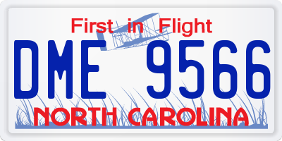 NC license plate DME9566