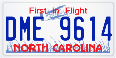 NC license plate DME9614