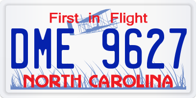 NC license plate DME9627