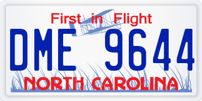 NC license plate DME9644