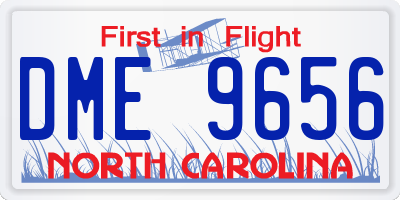 NC license plate DME9656