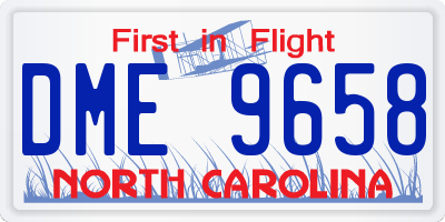 NC license plate DME9658