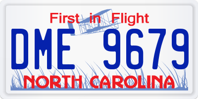 NC license plate DME9679