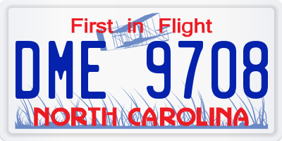 NC license plate DME9708