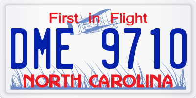 NC license plate DME9710