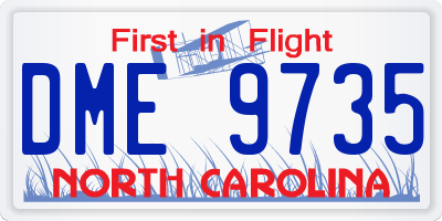 NC license plate DME9735