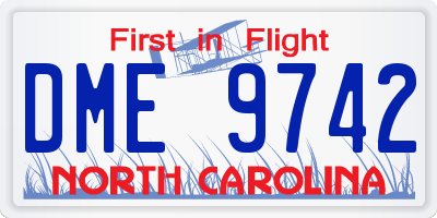 NC license plate DME9742
