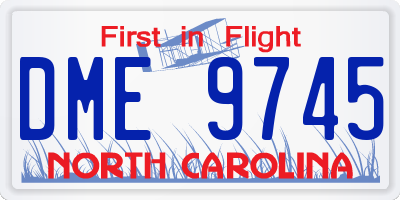 NC license plate DME9745