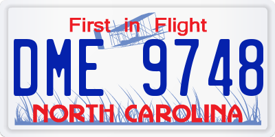 NC license plate DME9748