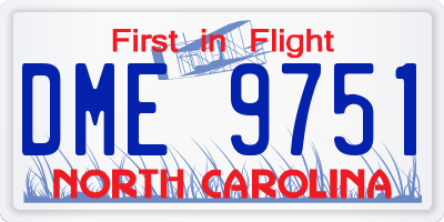 NC license plate DME9751
