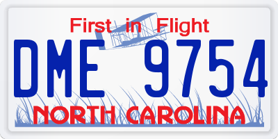 NC license plate DME9754