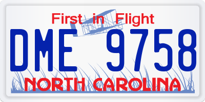 NC license plate DME9758