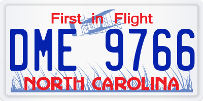 NC license plate DME9766