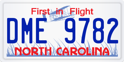 NC license plate DME9782