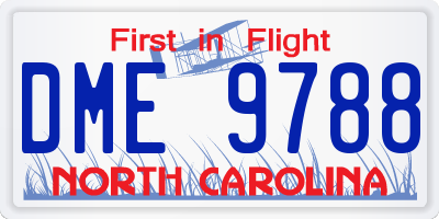 NC license plate DME9788