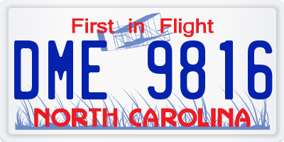 NC license plate DME9816