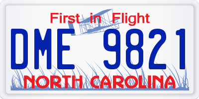 NC license plate DME9821