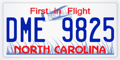 NC license plate DME9825