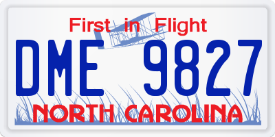 NC license plate DME9827