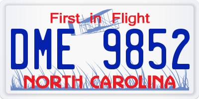 NC license plate DME9852