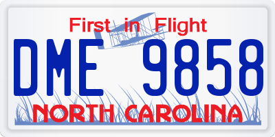 NC license plate DME9858
