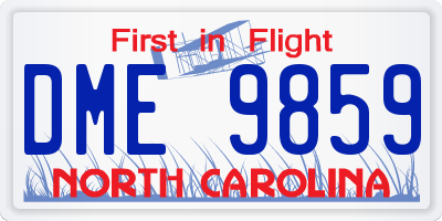 NC license plate DME9859